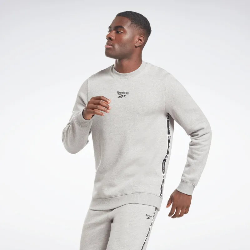 Reebok Apparel Men Reebok Identity Tape Crew Sweatshirt Mgreyh sold by Reebok