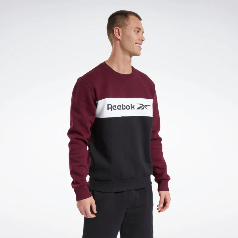 Reebok Apparel Men Classics Linear Crew Sweatshirt Maroon sold by Reebok