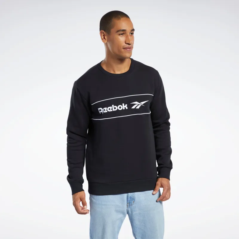 Reebok Apparel Men Classics Linear Crew Sweatshirt Black sold by Reebok