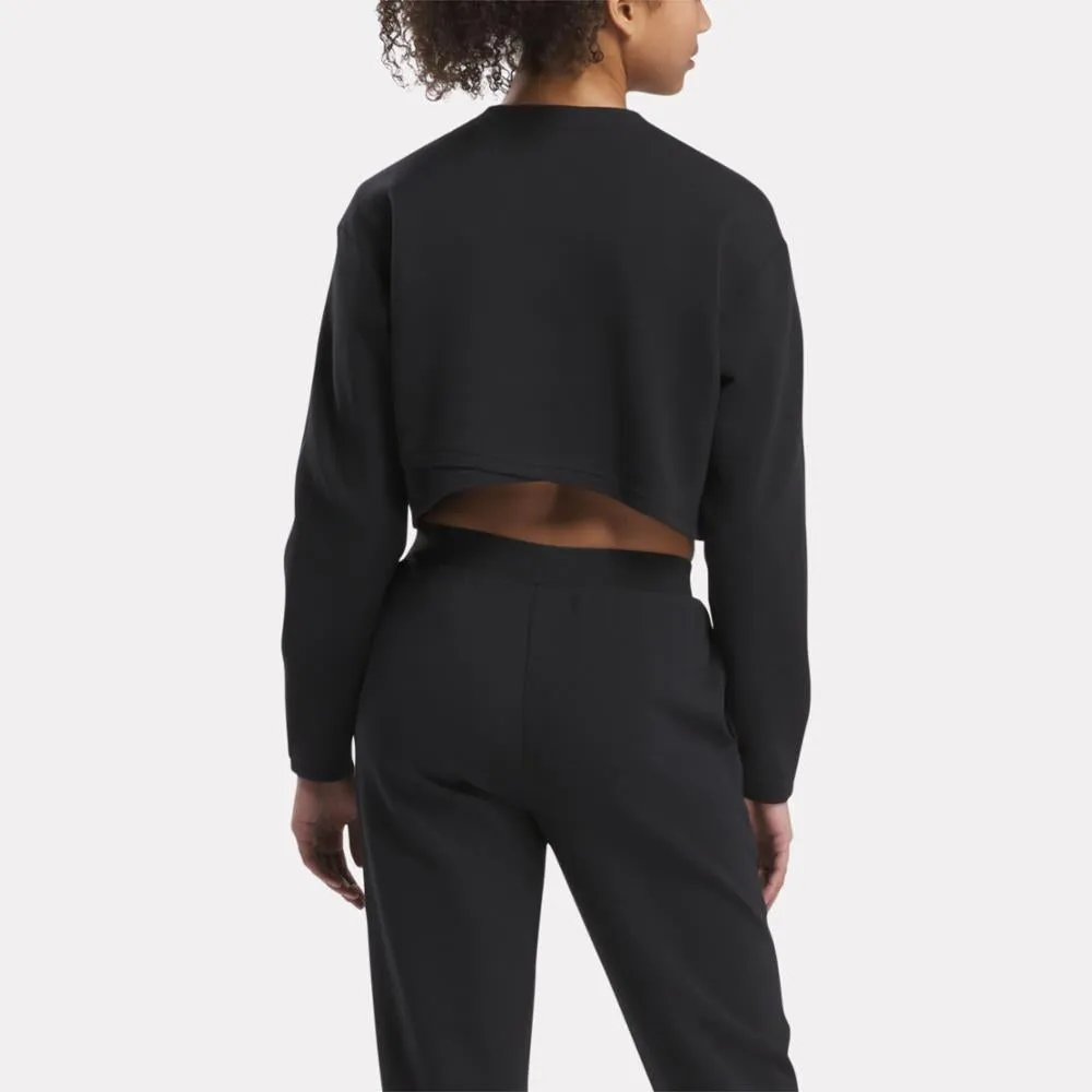 Reebok Apparel Women Active Collective DREAMBLEND Mid-Layer Sweatshirt BLACK sold by Reebok product image thumbnail 3