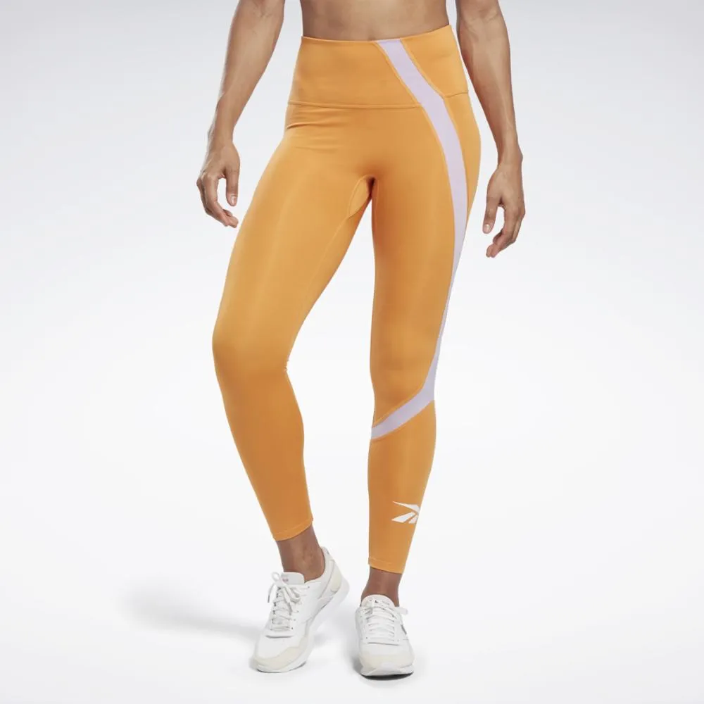 Reebok Apparel Women Workout Ready Vector Leggings PEAFUZ sold by Reebok