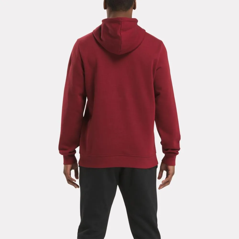 Reebok Apparel Men Reebok Identity Fleece Stacked Logo Pullover Hoodie RICH MAROON sold by Reebok product image thumbnail 3