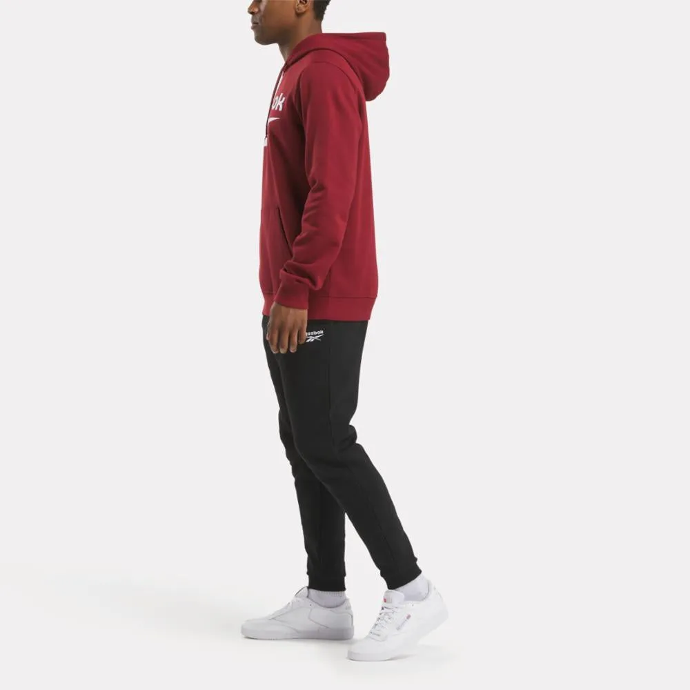 Reebok Apparel Men Reebok Identity Fleece Stacked Logo Pullover Hoodie RICH MAROON sold by Reebok product image thumbnail 2
