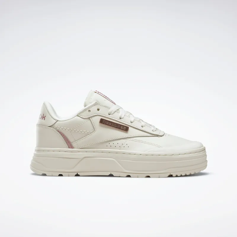 Reebok Footwear Women Club C Double Geo Shoes Chalk/Inflil/Rosgol sold by Reebok