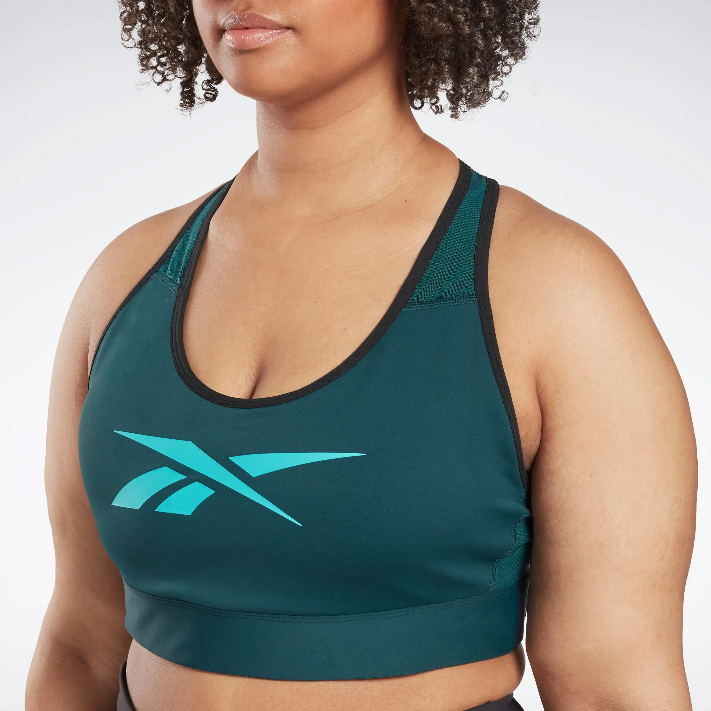 Reebok Apparel Women Reebok Lux Vector Racer Sports Bra (Plus Size) Forest Green sold by Reebok product image thumbnail 4