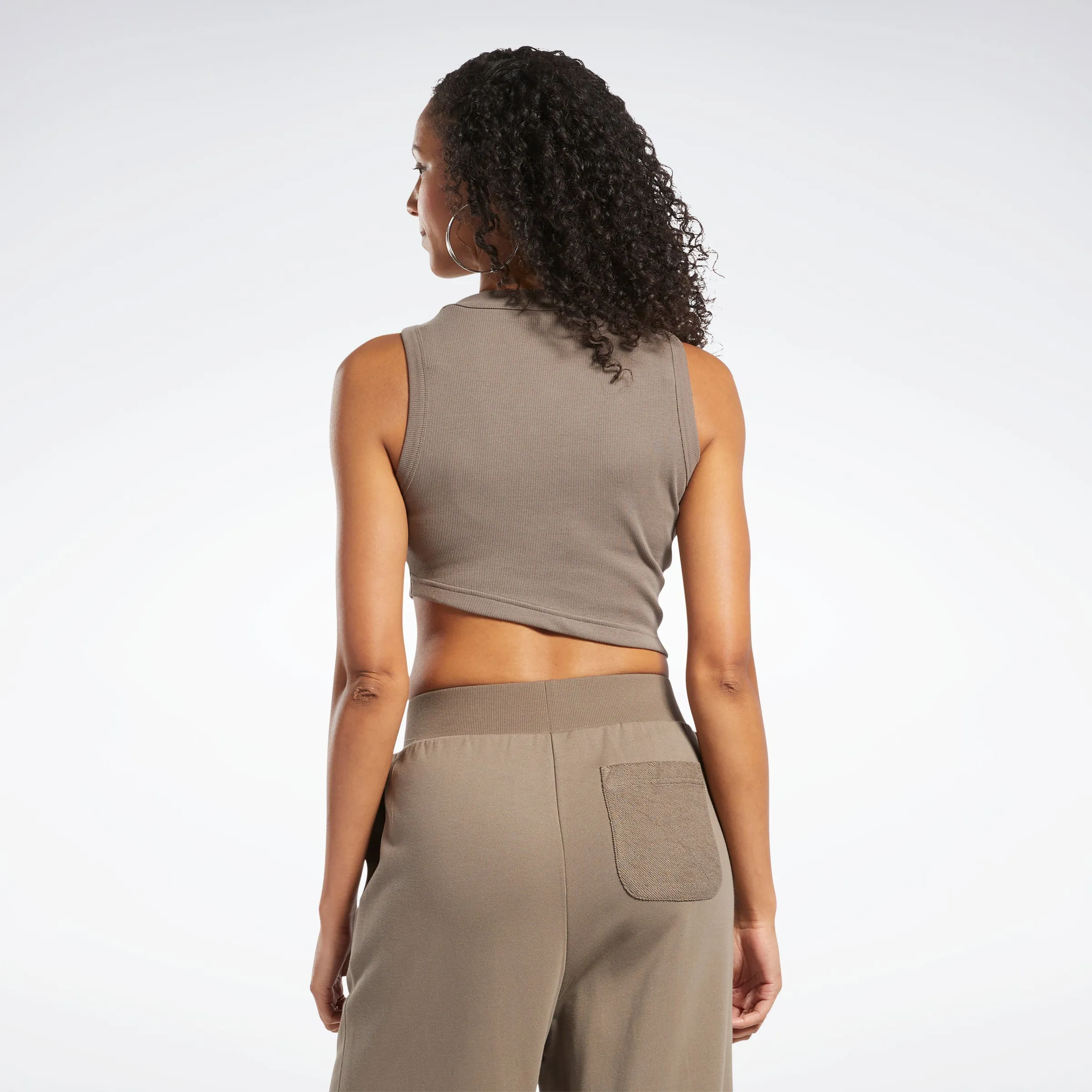 Reebok Apparel Women Classics Cropped Ribbed Tank Top Trkgry sold by Reebok product image thumbnail 3