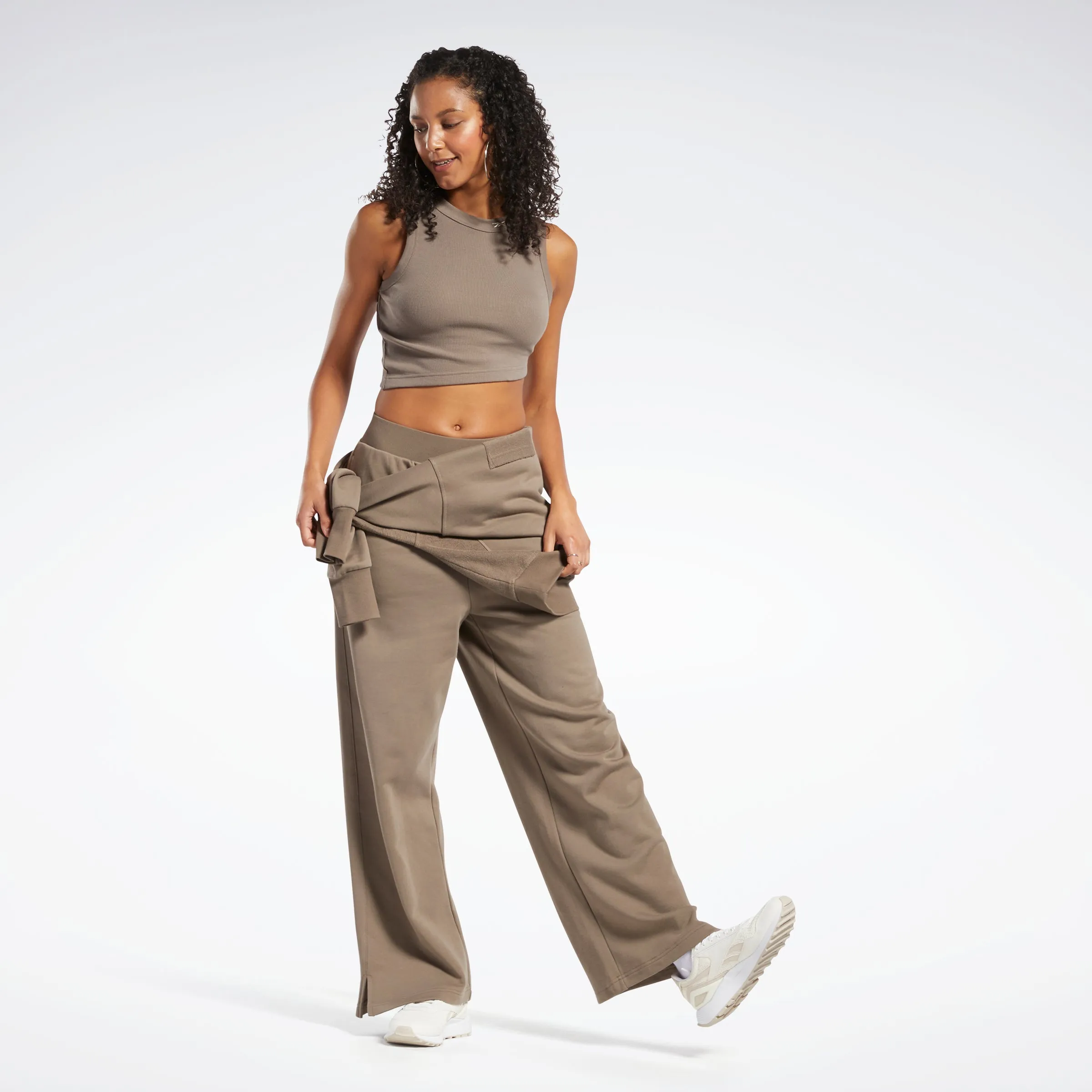 Reebok Apparel Women Classics Cropped Ribbed Tank Top Trkgry sold by Reebok product image thumbnail 2