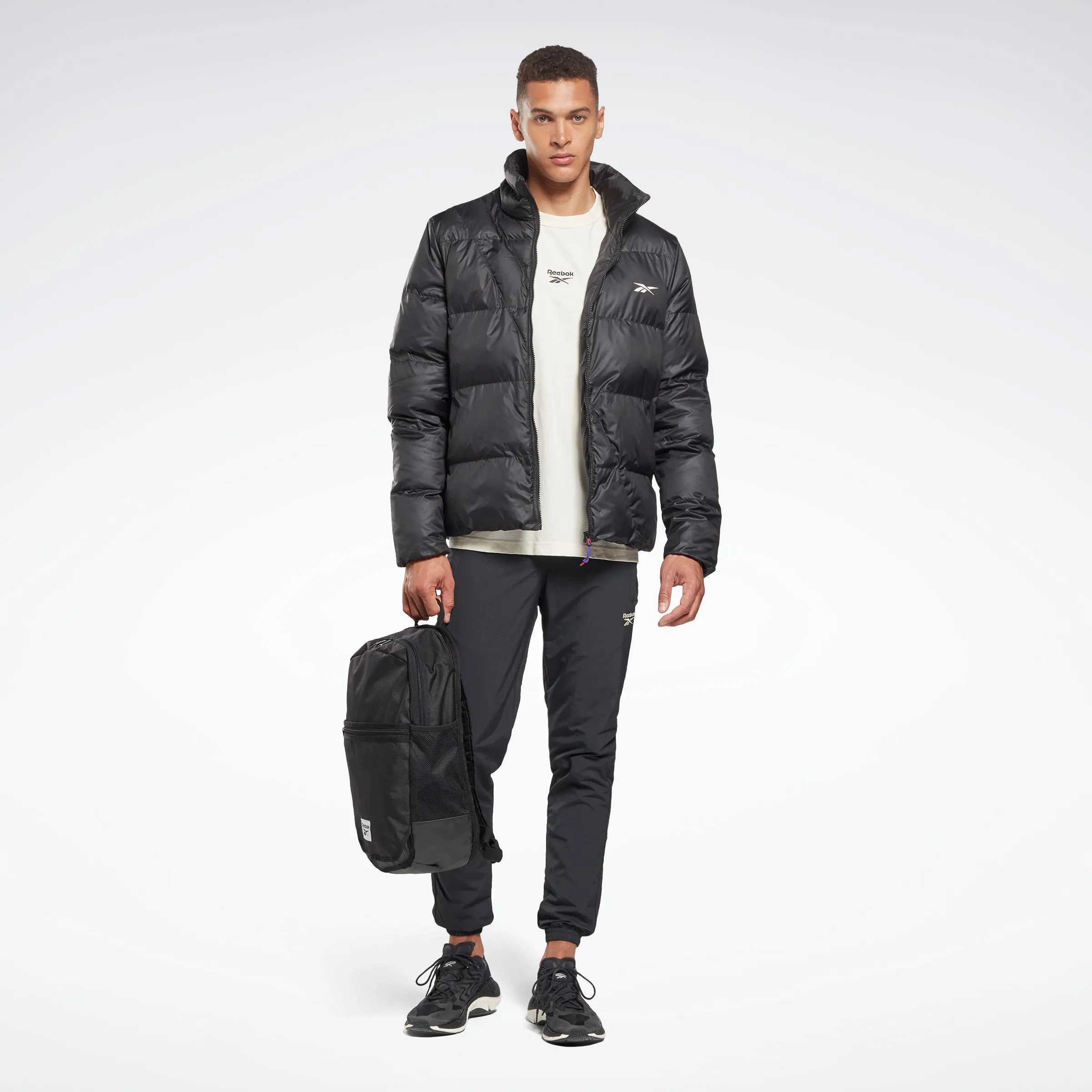 Reebok Apparel Men Outerwear Urban Synthetic Down Bomber Jacket Black/Black sold by Reebok product image thumbnail 2