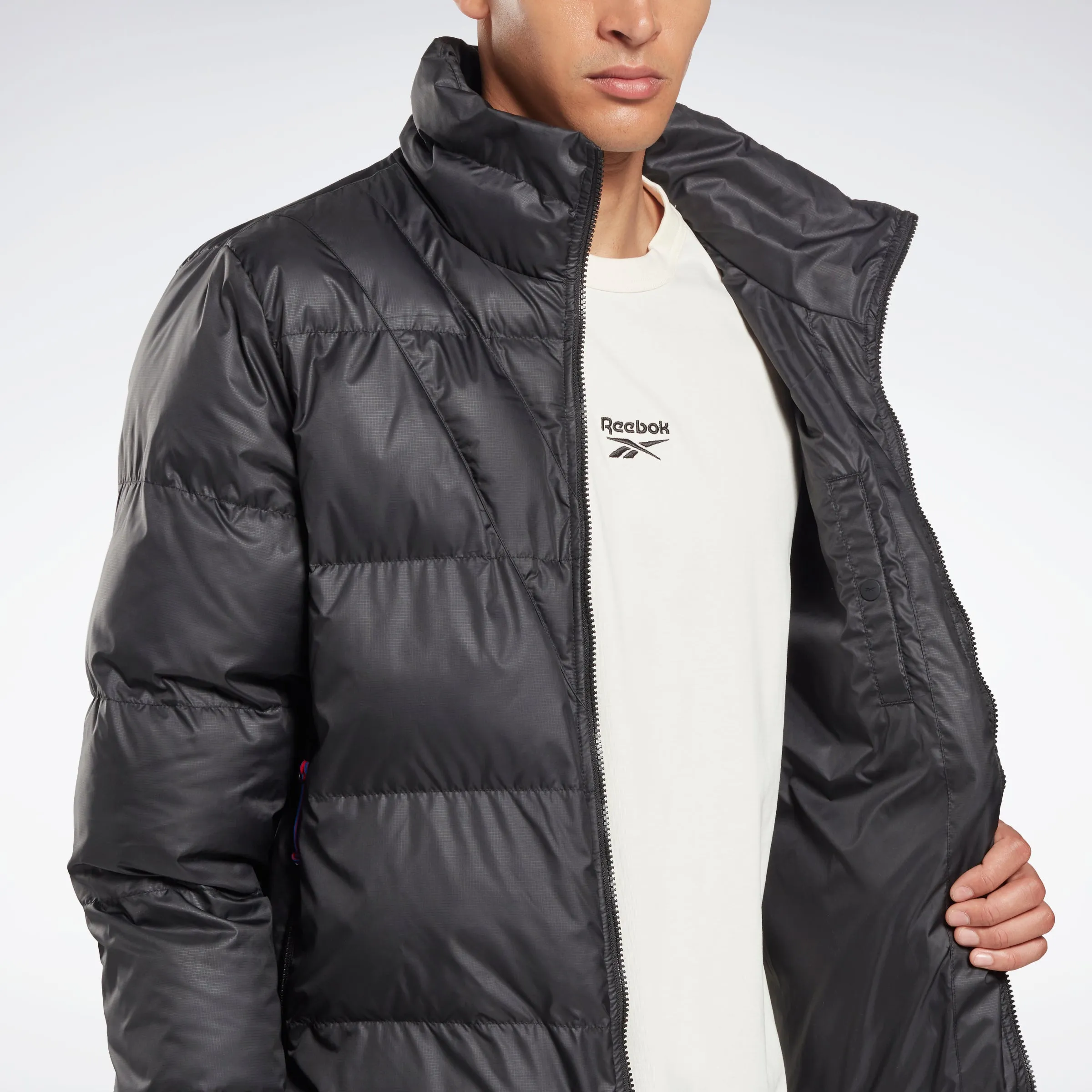 Reebok Apparel Men Outerwear Urban Synthetic Down Bomber Jacket Black/Black sold by Reebok product image thumbnail 5