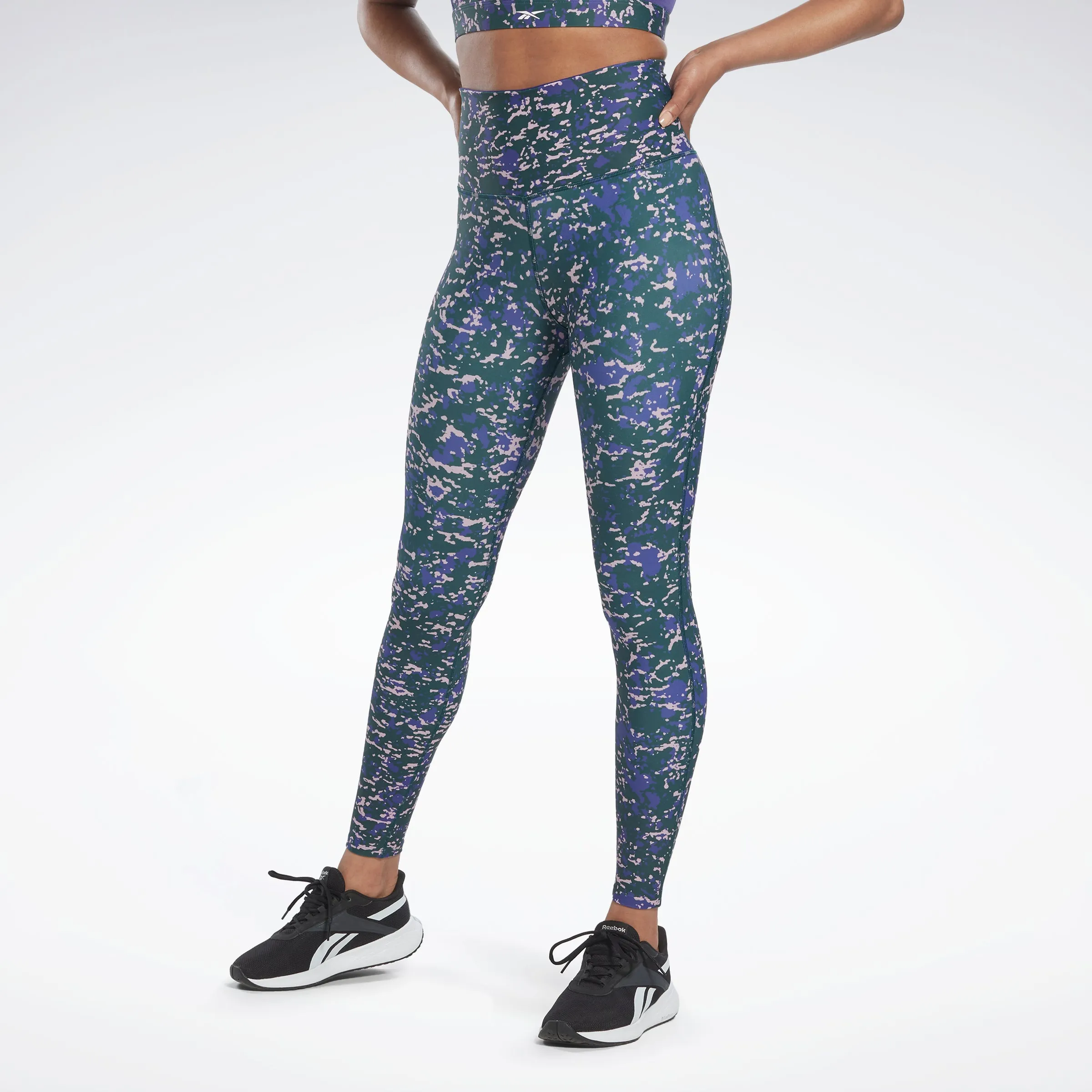 Reebok Apparel Women Lux 2.0 Speckle Modern Safari Leggings Forgrn sold by Reebok