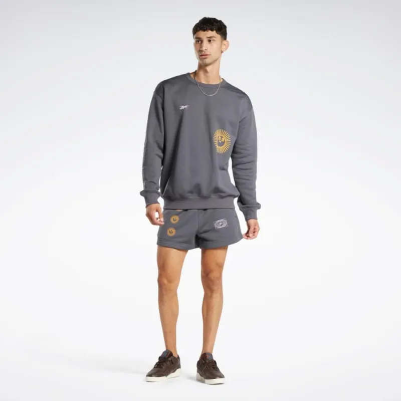 Reebok Apparel Men Classics Good Vibes Crew Sweatshirt PURGRY sold by Reebok