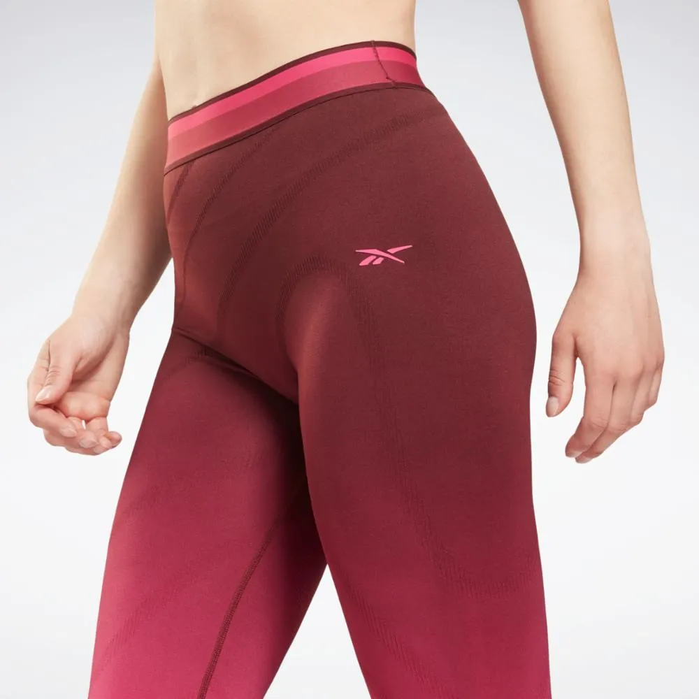 Reebok Apparel Women United By Fitness Seamless High Rise Leggings MAROON/PURPNK sold by Reebok product image thumbnail 4