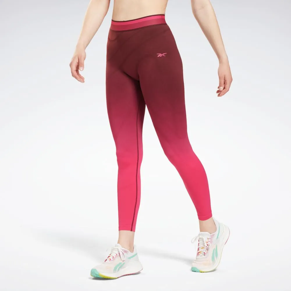 Reebok Apparel Women United By Fitness Seamless High Rise Leggings MAROON/PURPNK sold by Reebok