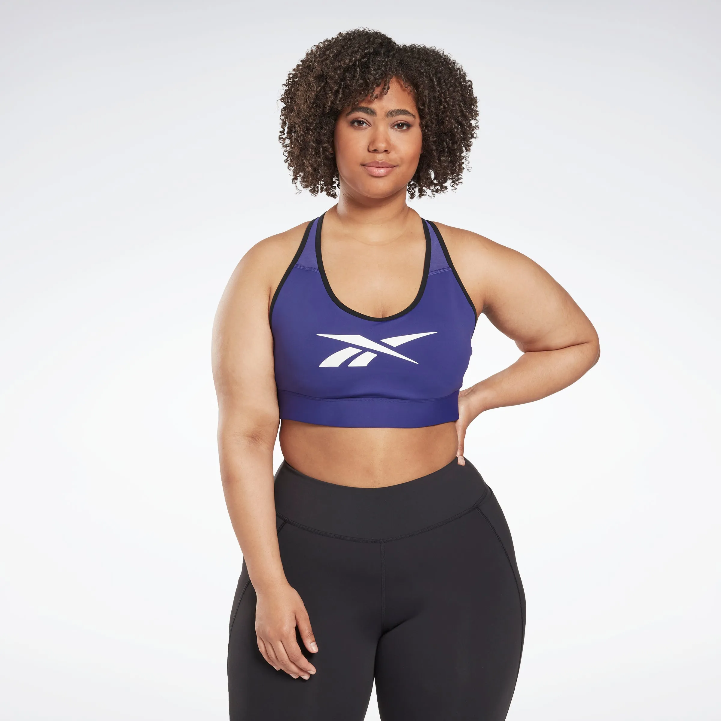 Reebok Apparel Women Reebok Lux Vector Racer Sports Bra (Plus Size) Bolprp sold by Reebok