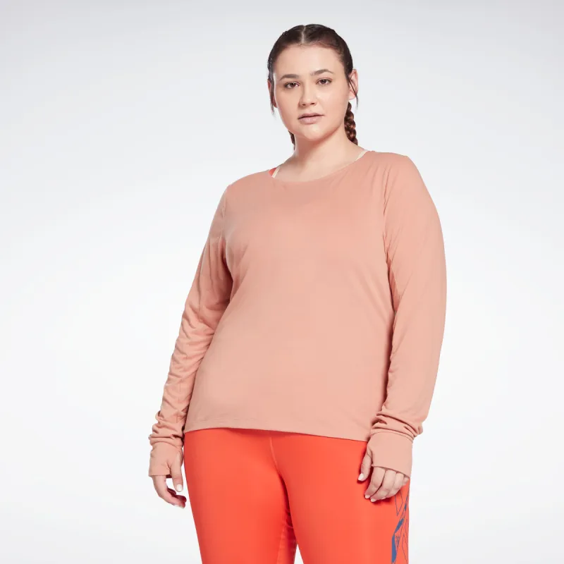 Reebok Apparel Women Workout Ready Supremium Long-Sleeve Top T-Long-Sleeve Top (Plus Size) Cancor made by Reebok