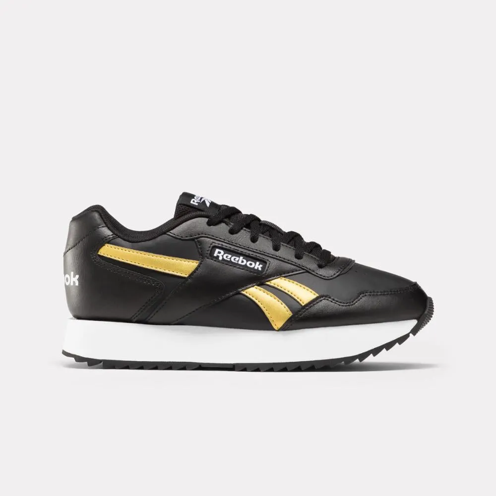 Reebok Footwear Women Reebok Glide Ripple Double Shoes BLACK/FTWWHT/GOLDMT sold by Reebok