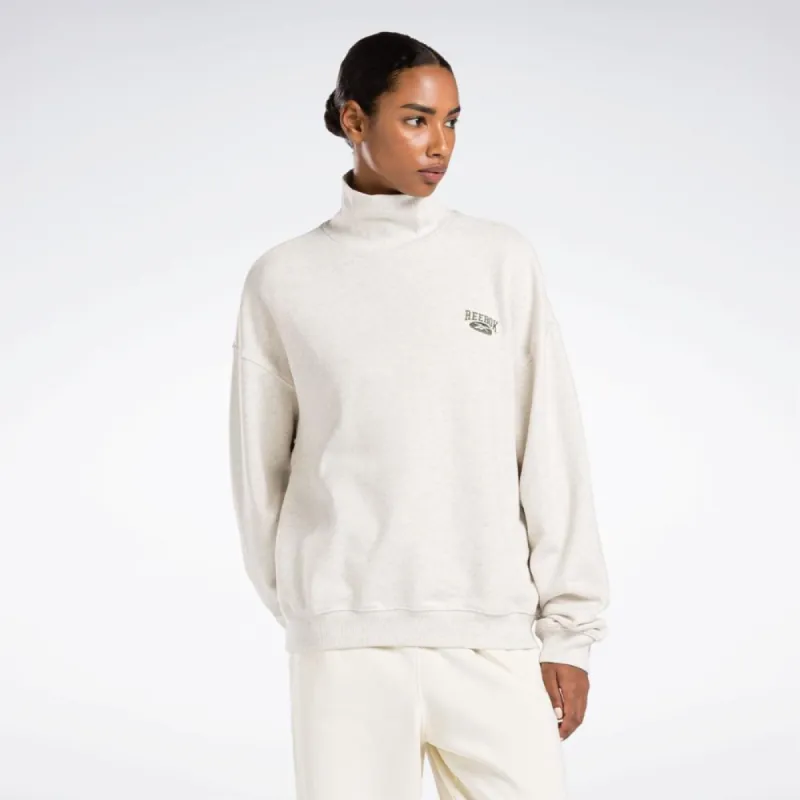Reebok Apparel Women Classics Archive Essentials Archive Fit Crew Sweatshirt CHALK MEL made by Reebok