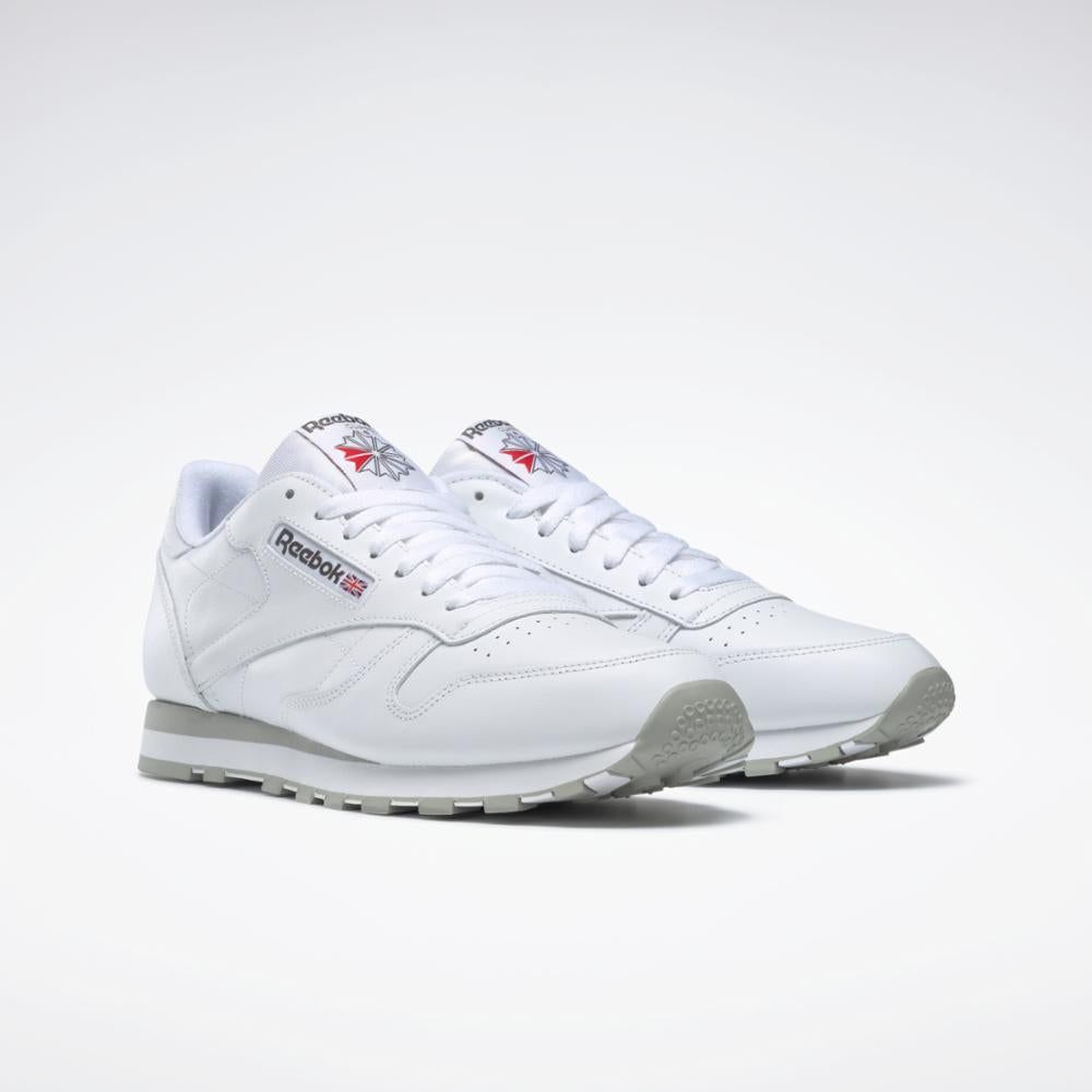 Reebok Footwear Men Classic Leather WHITE/LT GREY sold by Reebok