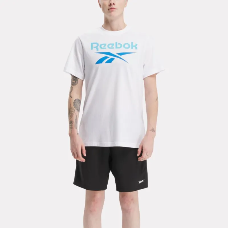 Reebok Apparel Men Reebok Identity Big Stacked Logo T-Shirt WHITE/BOLCYA sold by Reebok
