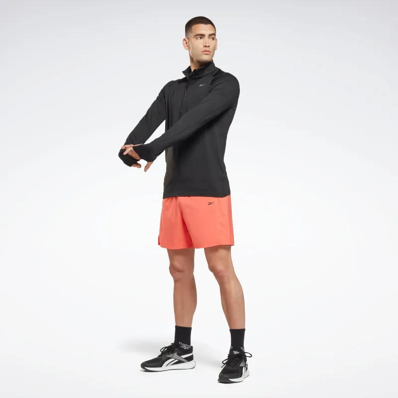 Reebok Apparel Men Running Quarter-Zip Long-Sleeve Top Black sold by Reebok