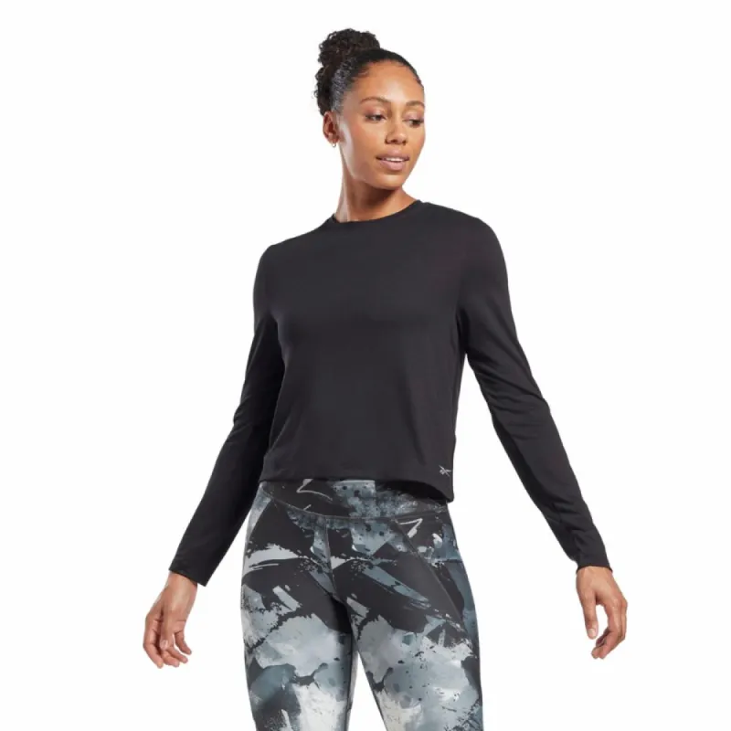 Reebok Apparel Women Activchill+Dreamblend Long-Sleeve Top BLACK sold by Reebok