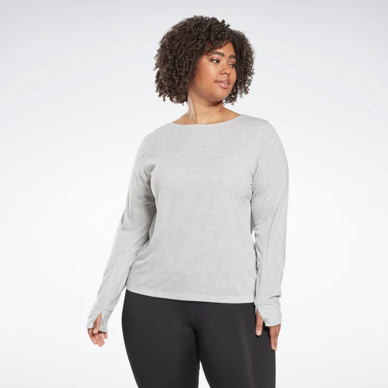 Reebok Apparel Women Workout Ready Supremium Long-Sleeve Top (Plus Size) Lgreyh sold by Reebok