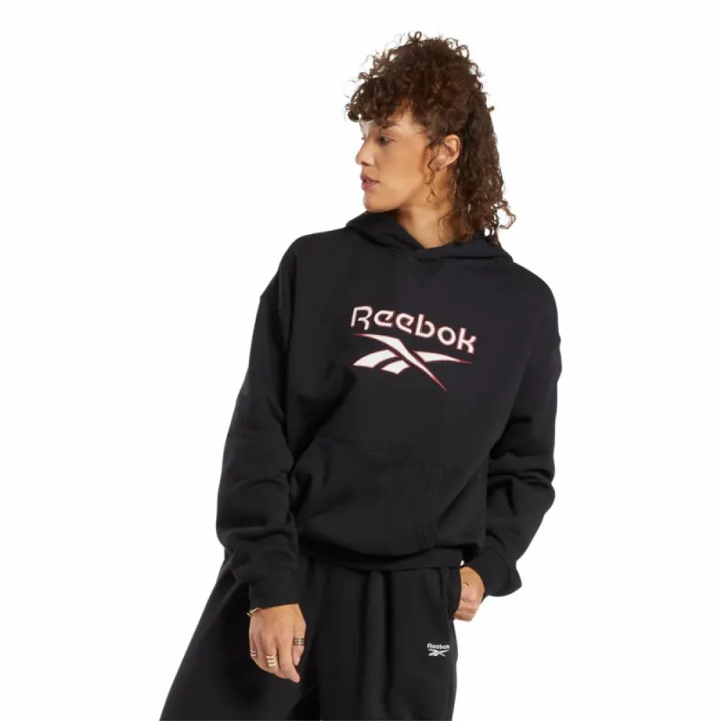 Reebok Apparel Women Archive Classics Big Logo Fleece Hoodie BLACK made by Reebok