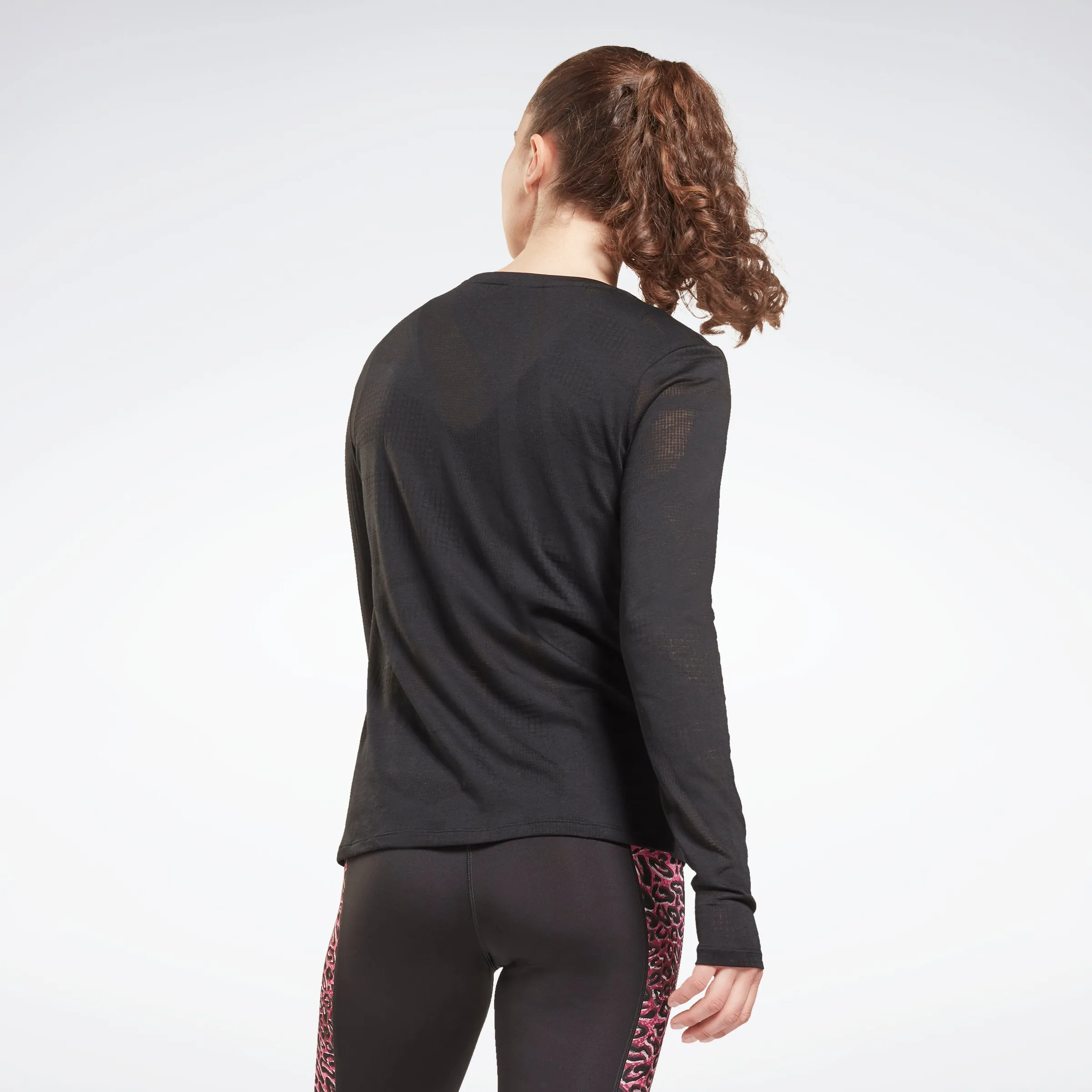 Reebok Apparel Women Burnout Long-Sleeve Top Long-Sleeve Top Black sold by Reebok product image thumbnail 3
