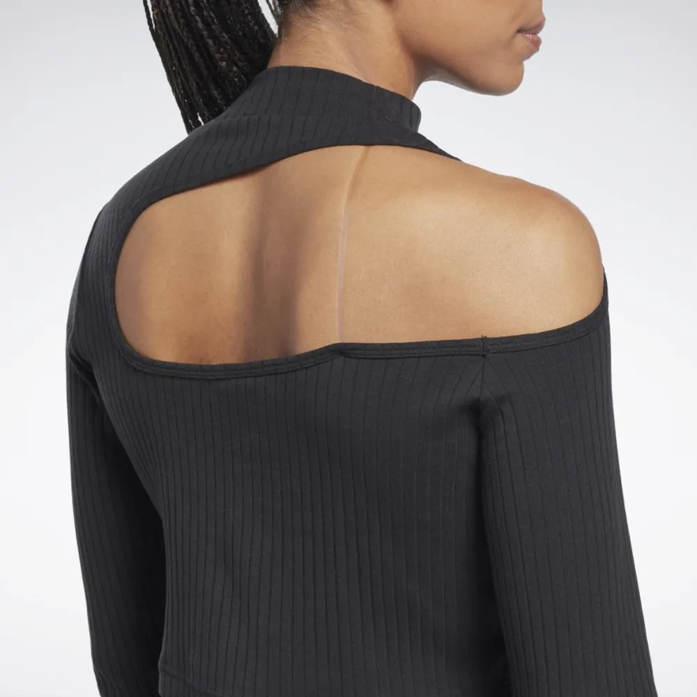 Reebok Apparel Women Yoga Cotton Rib Long-Sleeve Top BLACK sold by Reebok product image thumbnail 5