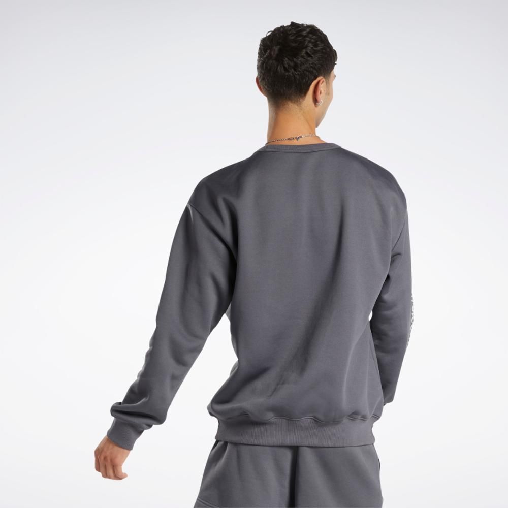 Reebok Apparel Men Classics Good Vibes Crew Sweatshirt PURGRY sold by Reebok product image thumbnail 3