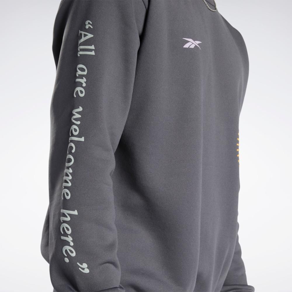 Reebok Apparel Men Classics Good Vibes Crew Sweatshirt PURGRY sold by Reebok product image thumbnail 5