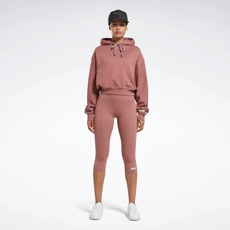 Reebok Apparel Women Victoria Beckham Crop Logo Hoodie Parched Earth made by Reebok