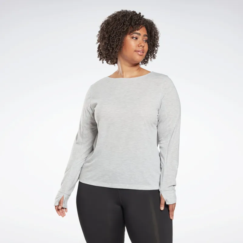 Reebok Apparel Women Workout Ready Supremium Long-Sleeve Top T-Long-Sleeve Top (Plus Size) Lgreyh sold by Reebok