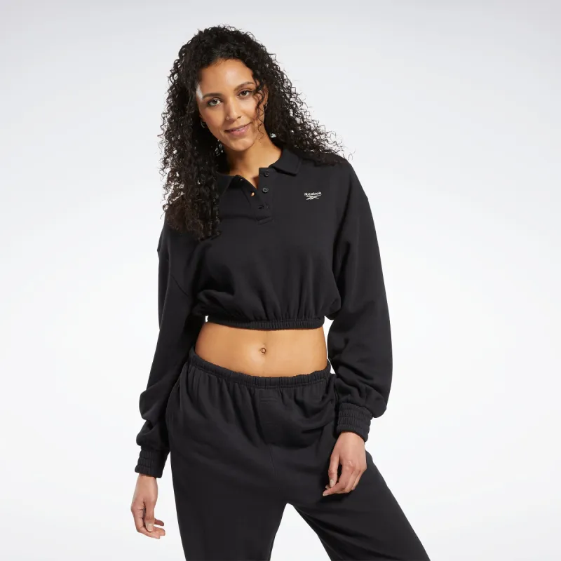 Reebok Apparel Women Classics French Terry Collared Sweatshirt Black sold by Reebok
