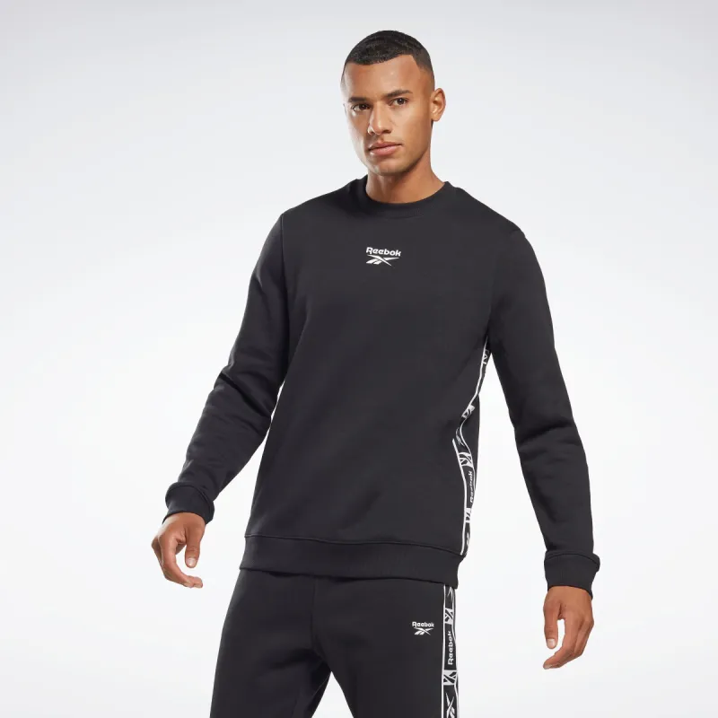 Reebok Apparel Men Reebok Identity Tape Crew Sweatshirt Black sold by Reebok