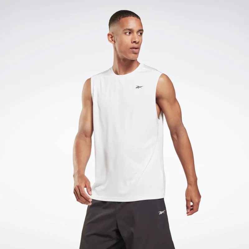 Reebok Apparel Men Workout Ready Sleeveless Tech T-Shirt White/White sold by Reebok
