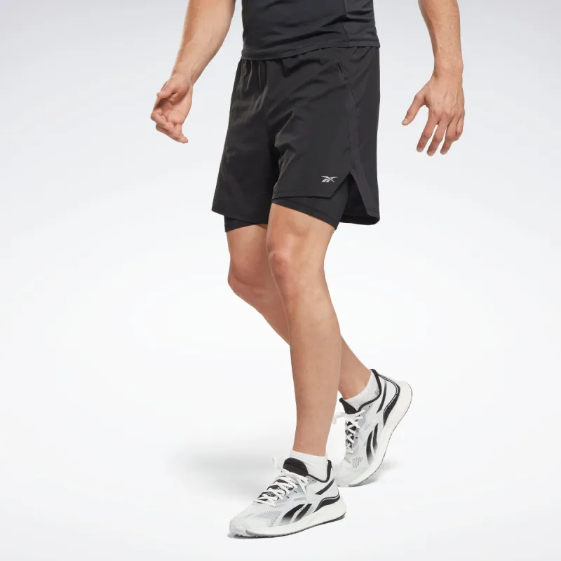 Reebok Apparel Men Running Two-In-One Shorts Black made by Reebok