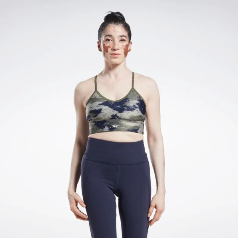 Reebok Apparel Women Workout Ready Camo Print Bra HUNGRN made by Reebok