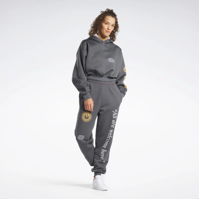 Reebok Apparel Women Reebok Classics Graphic Hoodie PURGRY made by Reebok