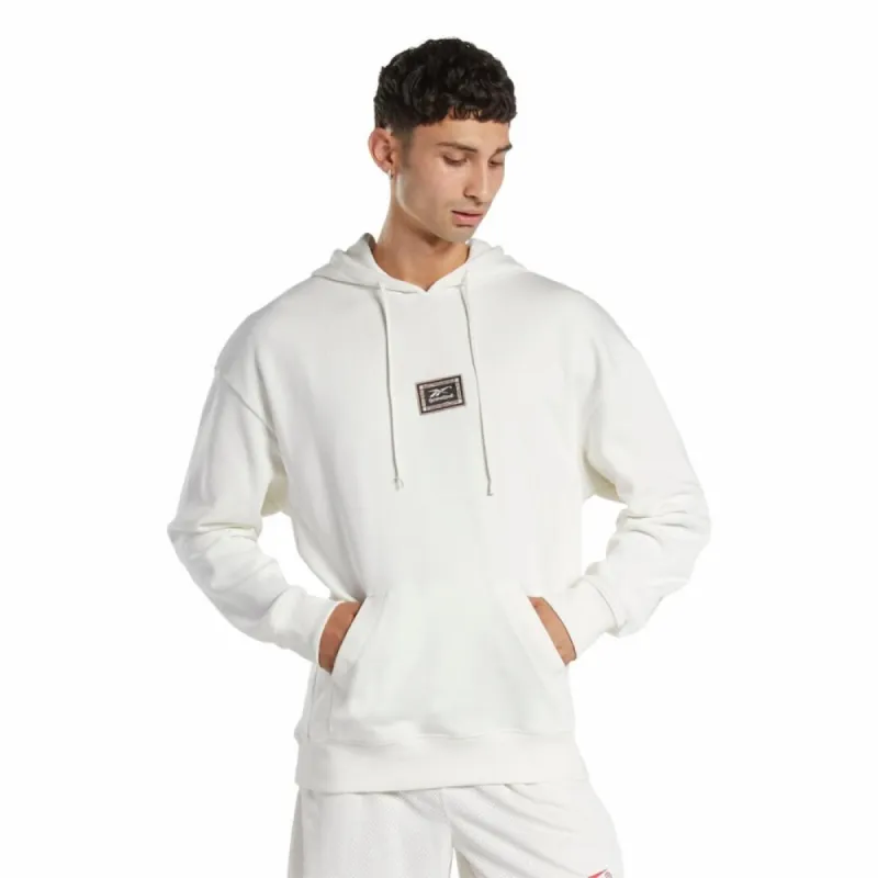 Reebok Apparel Men Reebok Basketball Relaxed Heavyweight Fleece Hoodie CHALK sold by Reebok