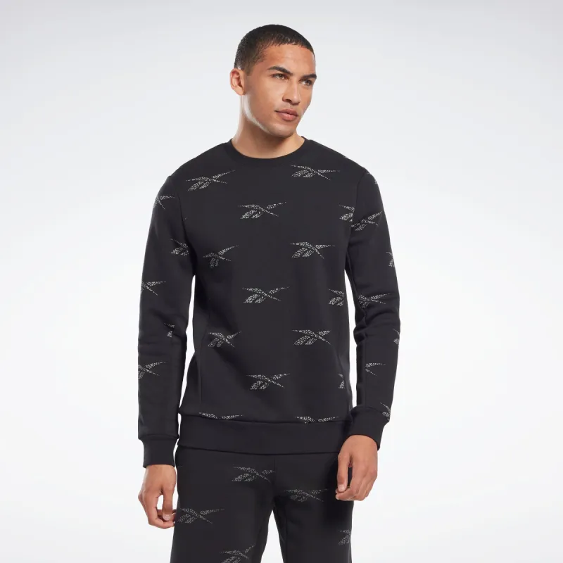 Reebok Apparel Men Reebok Identity Vector Fleece Crew Sweatshirt Black sold by Reebok