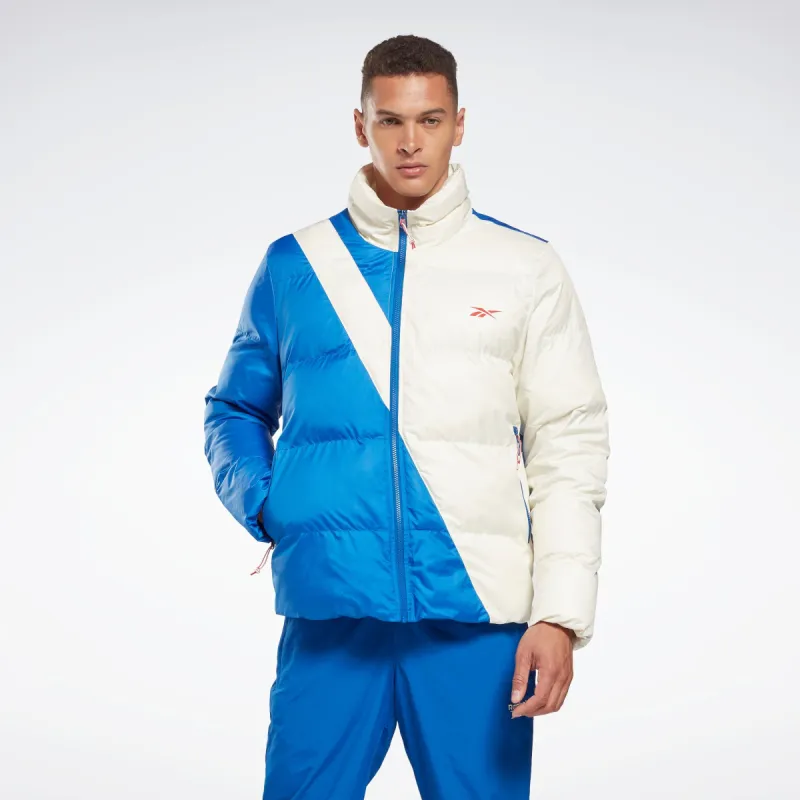 Reebok Apparel Men Outerwear Urban Synthetic Down Bomber Jacket Vecblu/Clawht made by Reebok