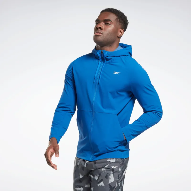 Reebok Apparel Men Performance Zip-Up Hooded Jacket Vecblu sold by Reebok