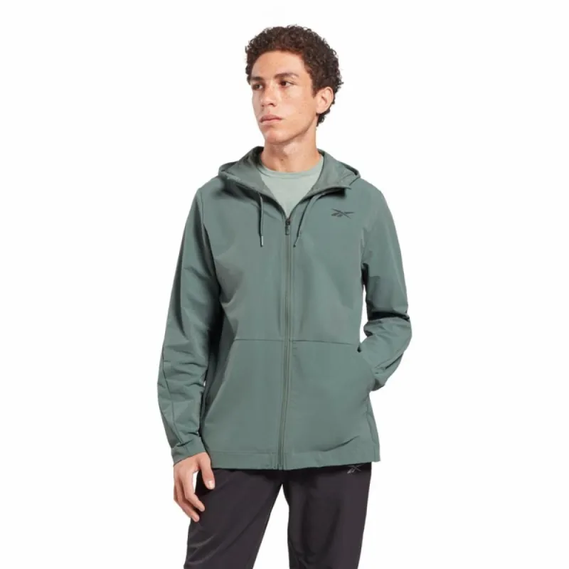 Reebok Apparel Men Performance Woven Zip-Up Jacket CHLGRN sold by Reebok
