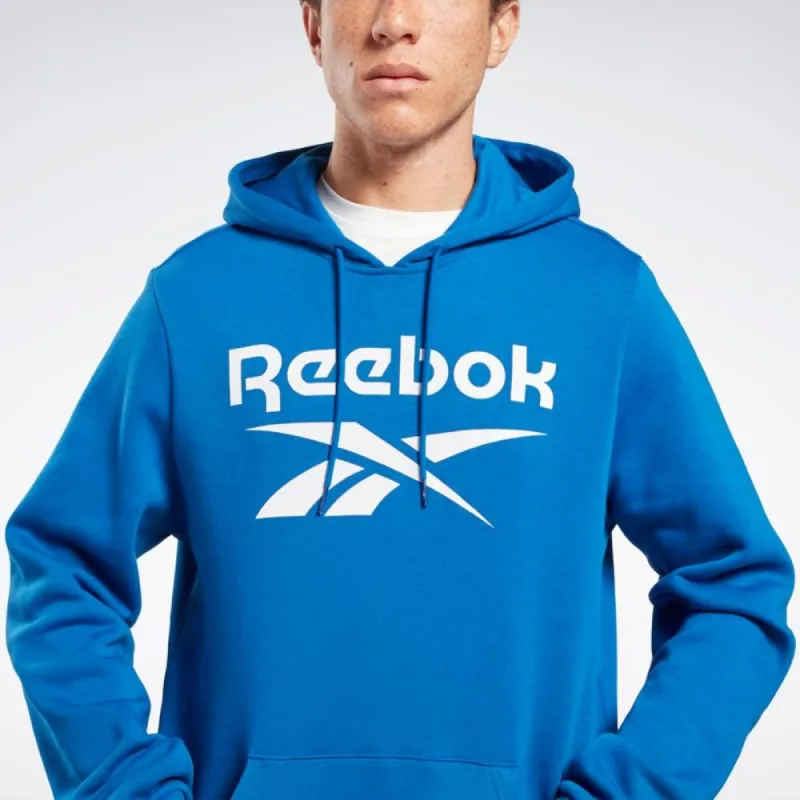 Reebok Apparel Men Reebok Identity Fleece Stacked Logo Pullover Hoodie VECBLU sold by Reebok