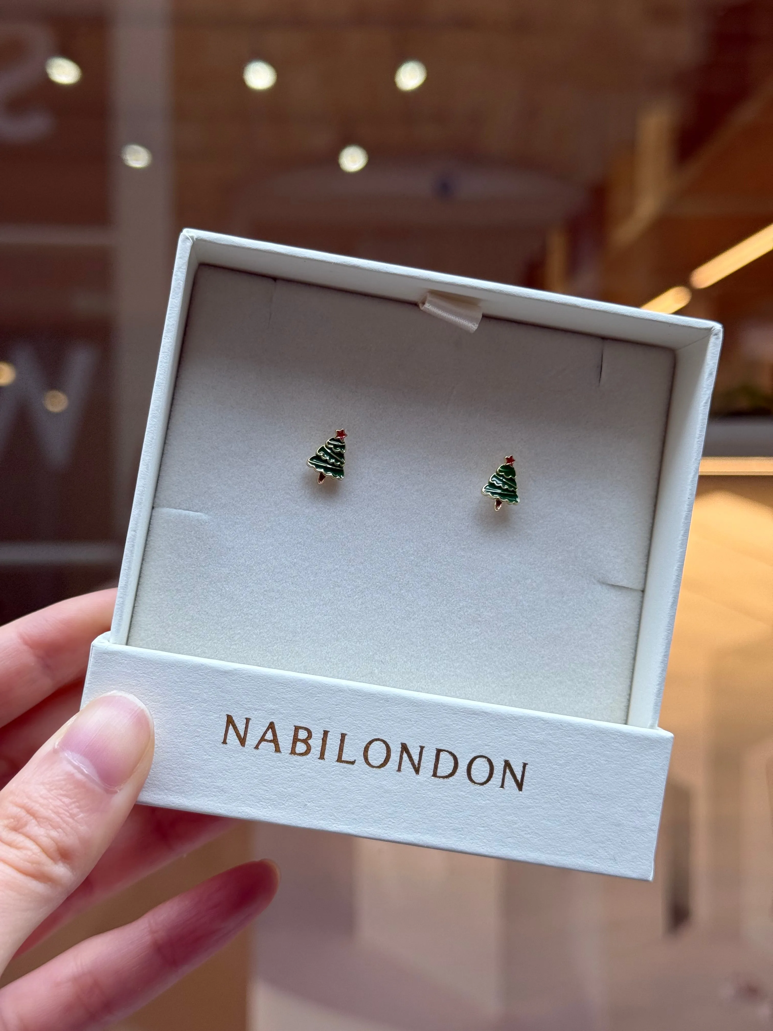 Christmas tinsel tree earrings sold by NABI LONDON product image thumbnail 4
