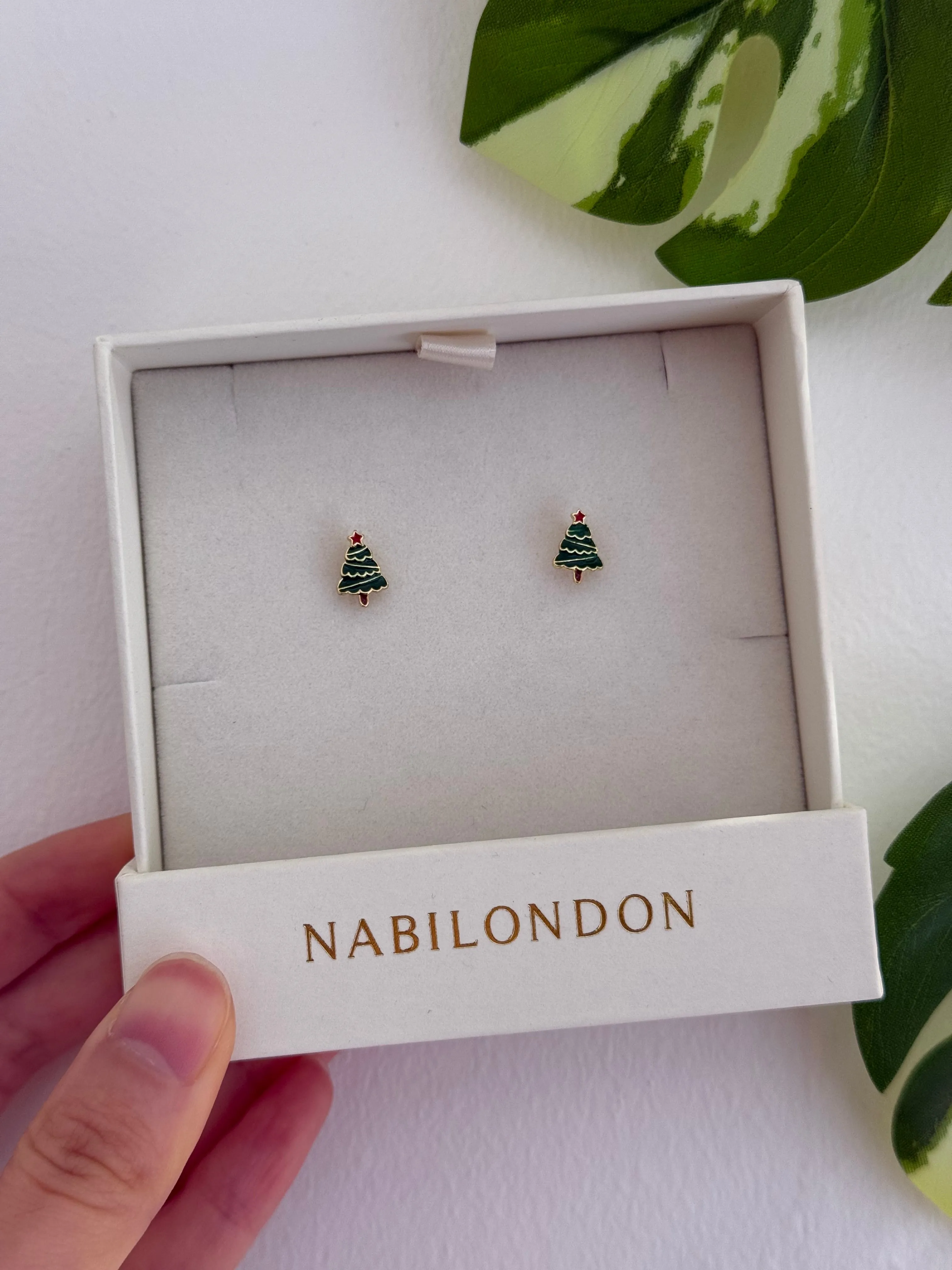 Christmas tinsel tree earrings sold by NABI LONDON product image thumbnail 5