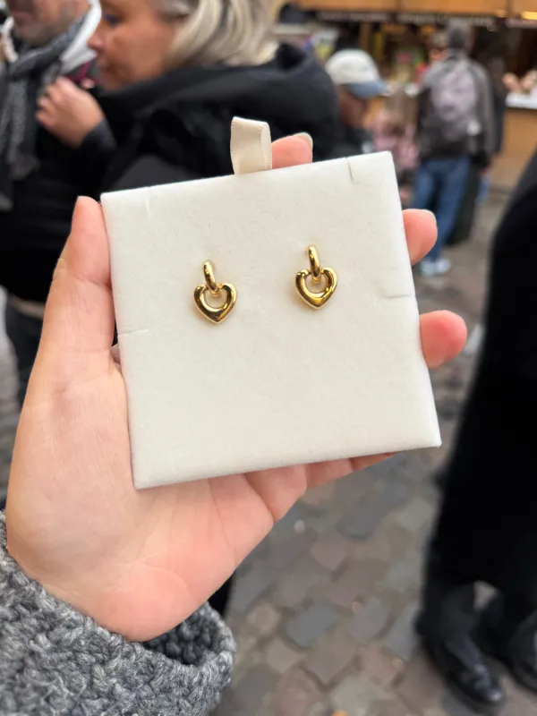 Bold heart earrings made by NABI LONDON