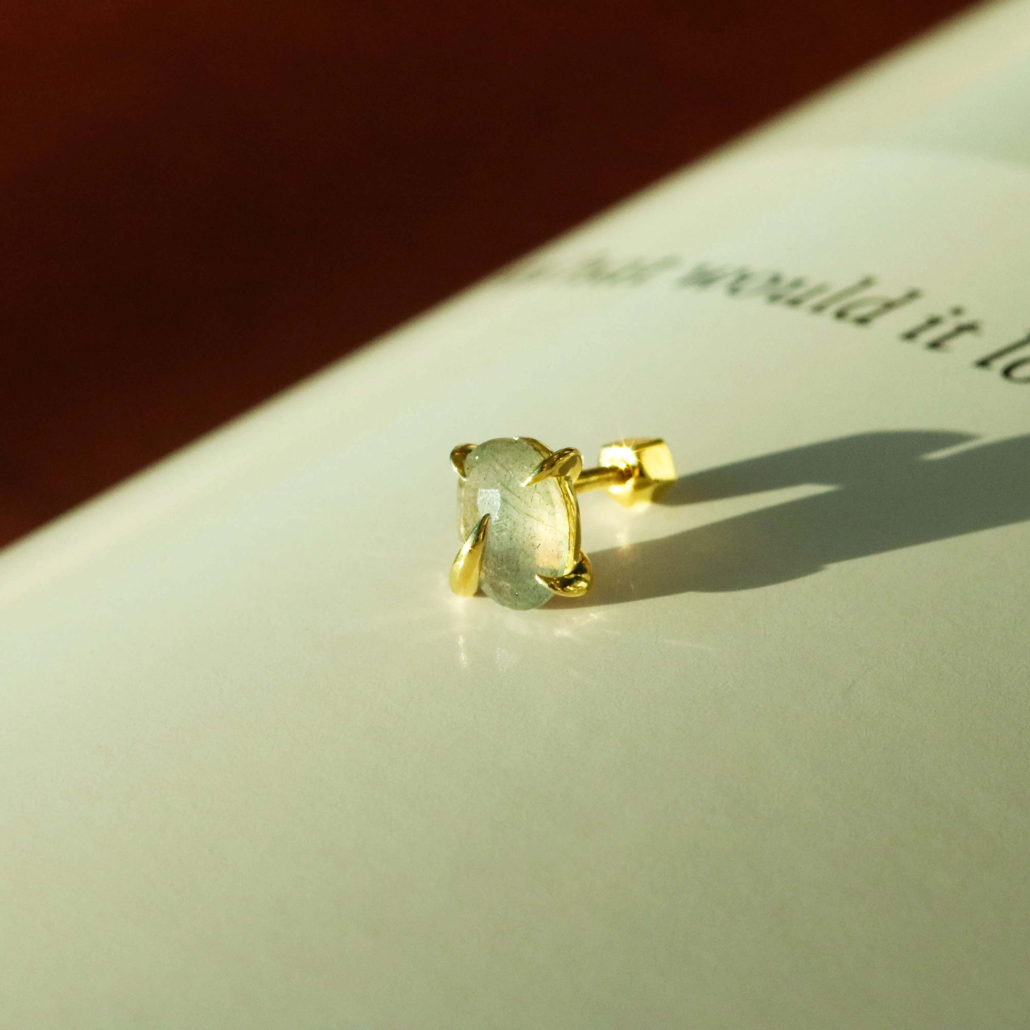 Labradorite barbell sold by NABI LONDON