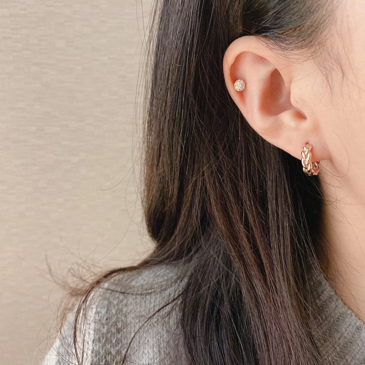 15mm knot huggie earrings (pair) sold by NABI LONDON product image thumbnail 4